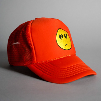 Broken Heart Eyes Trucker Hat - Orange