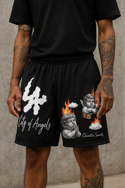 LA City Of Angels Premium Mesh Shorts - Black