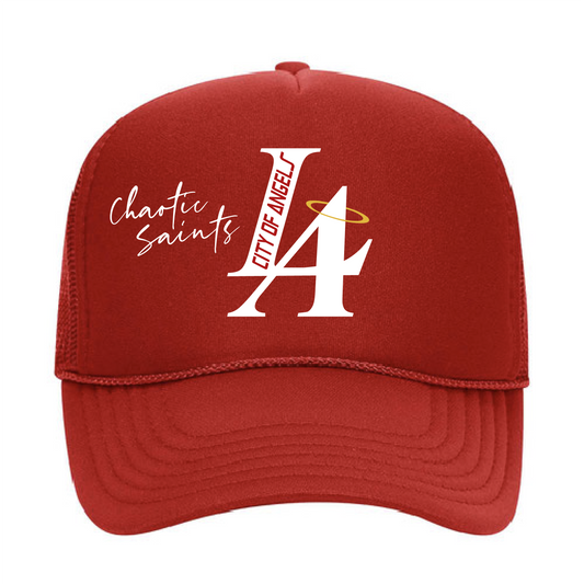 LA City Of Angels Trucker Hat - Red