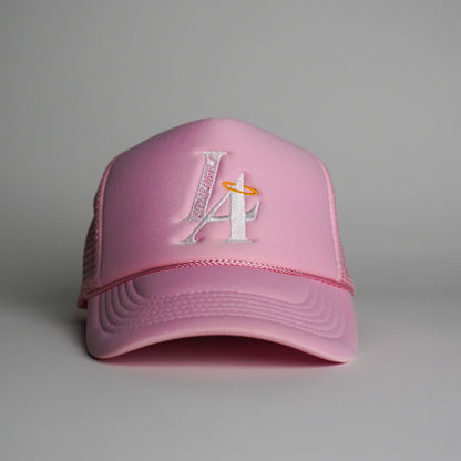 LA City Of Angels Trucker Hat - Pink