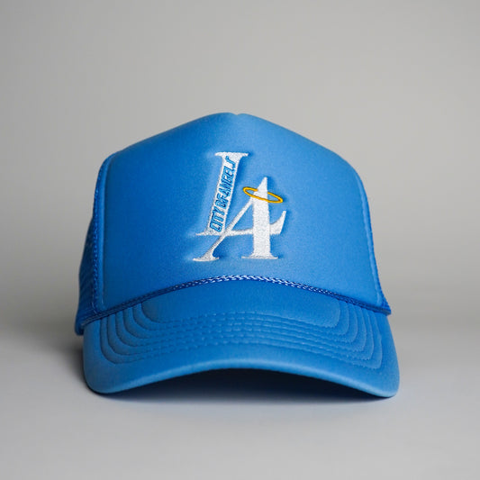 LA City Of Angels Trucker Hat - Baby Blue