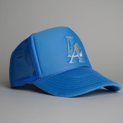 LA City Of Angels Trucker Hat - Baby Blue