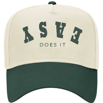 Easy Does It Premium Snapback - Off-White/Dark Green