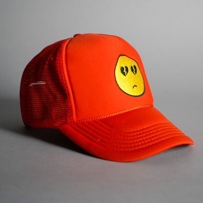 Broken Heart Eyes Trucker Hat - Orange