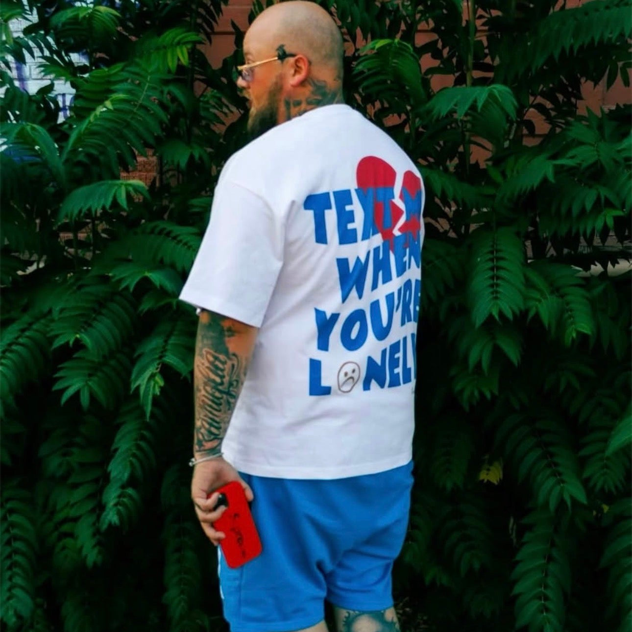 Text Me When You're Lonely - White/Royal Blue