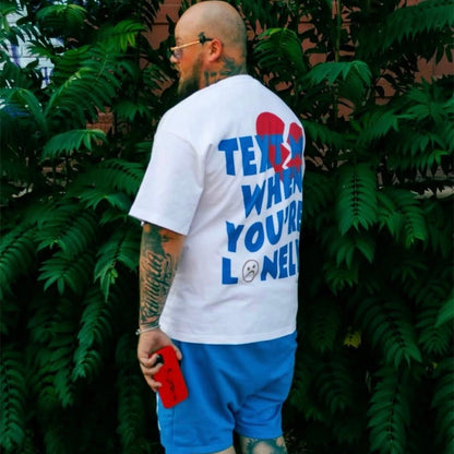 Text Me When You're Lonely - White/Royal Blue