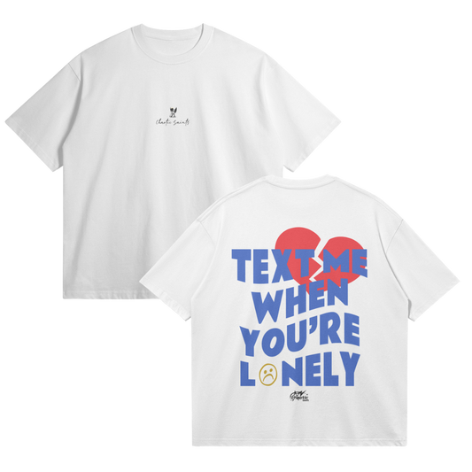 Text Me When You're Lonely - White/Royal Blue