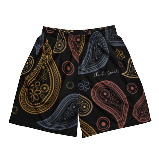 Indie Paisley Premium Mesh Shorts - Black