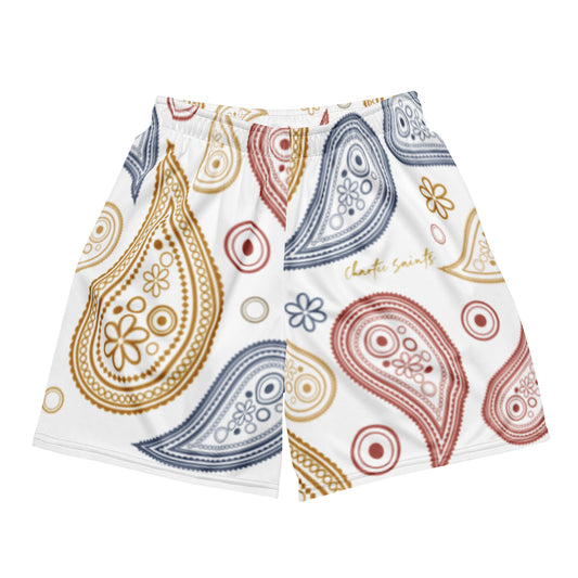 Indie Paisley Premium Mesh Shorts - White