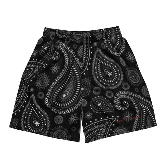 Paisley Premium Mesh Shorts - Black