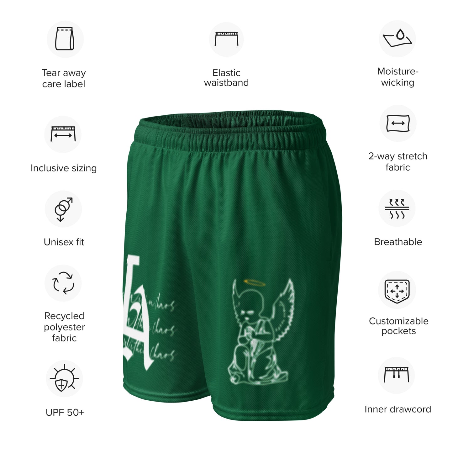 LA Peace Within Chaos Premium Mesh Shorts - Green